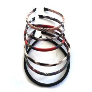 1 Cm Ekose Desenli Saç Tacı 6 Adet Karışık Renk