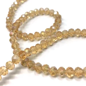 6 Mm Basık Kristal Cam Boncuk Janjanlı Bal Sarısı Renk