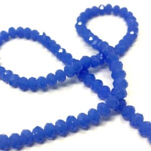 6 Mm Basık Kristal Cam Boncuk Mat Ispirto Mavi Renk