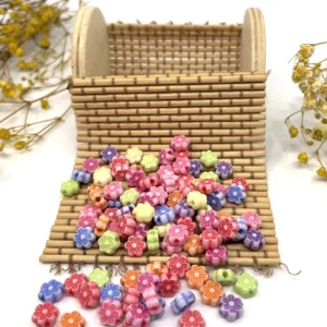 50 Adet 8 Mm Papatya Model Boncuk Karışık Renkler