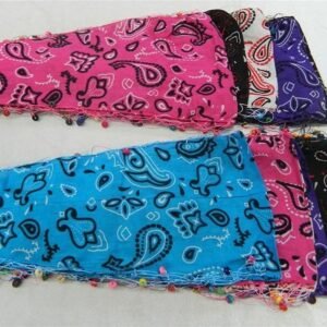 Ahsap Boncuklu Sal Desenli Fular 12 Adet 4339mp