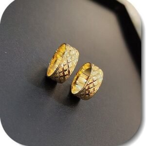 Altin Kaplama 8 mm Baklava Desenli Alyans Yuzuk 12 Adet 470eb