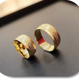 Altin Kaplama 8 mm Versace Alyans Yuzuk 12 Adet 465eb