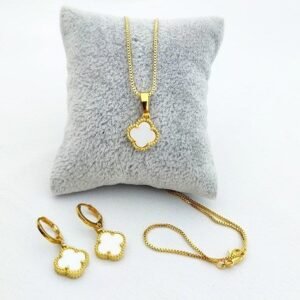 Altin Kaplama Van Cleef Kolye Kupe Set 3324eb