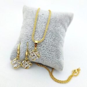 Altin Kaplama Zirkon Tasli Kolye Kupe Set 3323eb