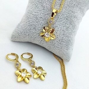 Altin Kaplama Zirkon Tasli Kolye Kupe Set 3320eb