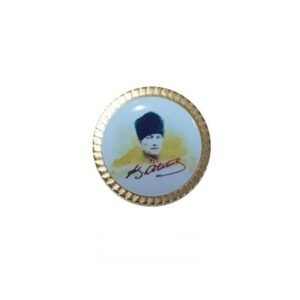 Altin Rengi Ataturk Imza Yaka Rozeti 30 Adet 5332mp