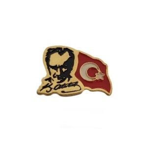 Altin Rengi Ay Yildiz Ataturk Yaka Rozeti 30 Adet 5327mp