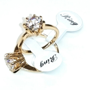 Altın Rengi Kararmaz Tek Taş Yüzük 24 Adet 6517as