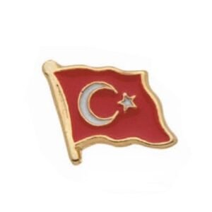 Altin Rengi Mineli Dalgali Ay Yildiz Turk Bayragi Yaka Rozeti 30 Adet 5275mp