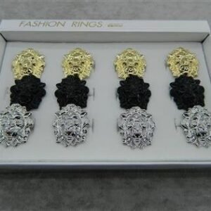 Aslan Figürlü Taşlı Bayan Yüzük 12 Adet 1885mp