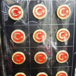 Ay Yıldız Bayrak Yaka Rozeti 12 Adet 1931mp