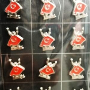 Ay Yıldız Bayraklı Yaka Rozeti 12 Adet 1953mp