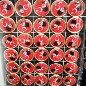 Ay Yıldız Kalpaklı Atatürk Yaka Rozeti 30 Adet 1959mp