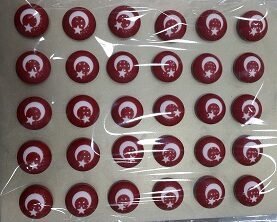 Ay Yıldız Türk Bayrağı Yaka Rozeti 30 Adet 3260mp