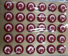 Ay Yıldız Türk Bayrağı Yaka Rozeti 30 Adet 3259mp