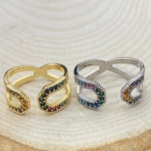 Ayarlanabilir Zirkon Tasli Yuzuk 2 Adet 2062ar