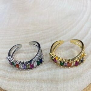 Ayarlanabilir Zirkon Tasli Yuzuk 2 Adet 2064ar