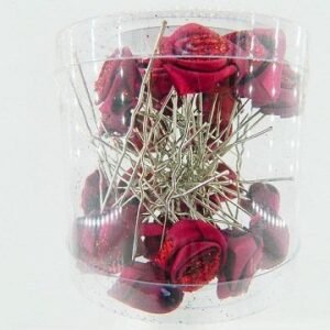 Simli Bordo No 51 Gelin Başı Güllü Firkete Toka 36 Adet 2192as