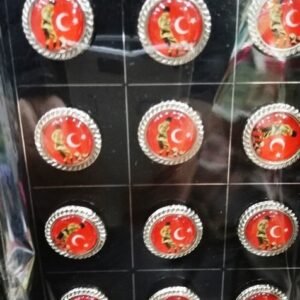 Bayraklı Atatürk Kocatepede Yaka Rozeti 12 Adet 1946mp