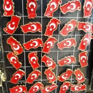 Bayraklı Türkiye Haritası Yaka Rozeti 30 Adet 1962mp