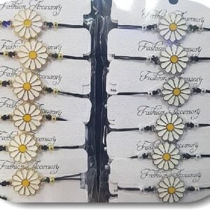 Beyaz Papatya Bileklik 12 Adet 3478ub