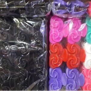 Büyük Boy Gül Desenli Mandal Toka (2 Renk) 12 Adet 3671mp