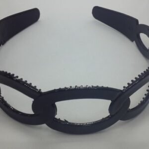 Buyuk Halka Desenli Siyah Plastik Tac 12 Adet 4128mp