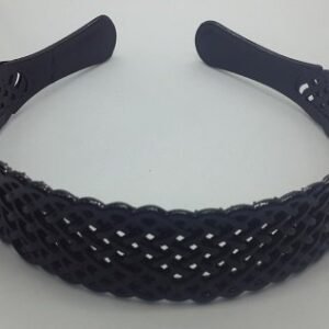 Buyuk Hasir Desenli Siyah Plastik Tac 12 Adet 4130mp