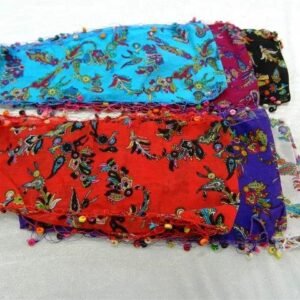 Çiçek Desenli Ahşap Oyalı Fular 12 Adet 2822mp