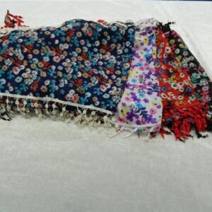 Çiçek Desenli Kenarı Güpür Dantel İşlemeli Fular Şal 12 Adet 2290mp