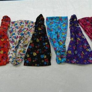 Çiçek Desenli Paraşüt Saç Bandı 12 Adet 3165mp