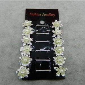 Çiçekli İncili Eşarp Şal İğnesi 12 Adet 2802mp