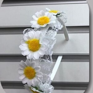 Dantelli Beyaz Papatya Tac 12 Adet 5692mp