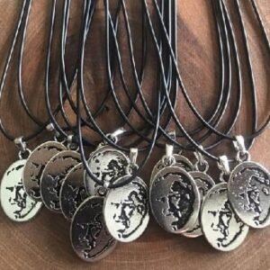 Deri Ipli Metal Ataturk Sallantili Kolye 12 Adet 3569ub