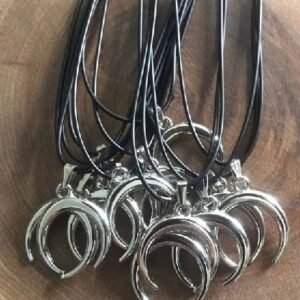 Deri Ipli Metal Ay Sallantili Kolye 12 Adet 3538ub