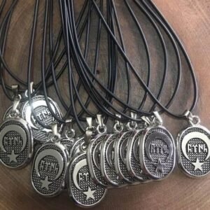 Deri Ipli Metal Ay Yildiz Sallantili Kolye 12 Adet 3565ub