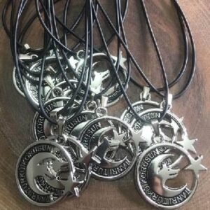 Deri Ipli Metal Bozkurt Sallantili Kolye 12 Adet 3549ub