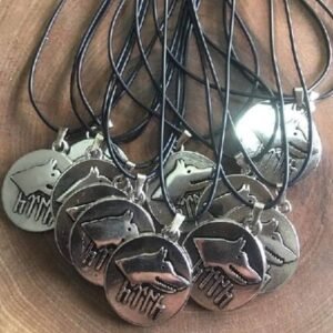 Deri Ipli Metal Bozkurt Sallantili Kolye 12 Adet 3561ub