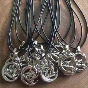 Deri Ipli Metal Bozkurt Sallantili Kolye 12 Adet 3493ub