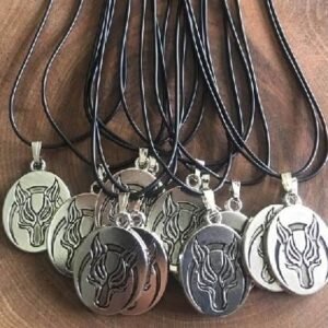 Deri Ipli Metal Bozkurt Sallantili Kolye 12 Adet 3587ub