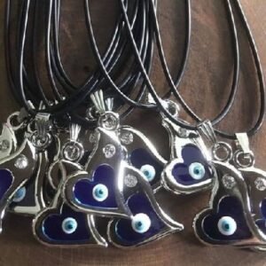 Deri Ipli Metal Kalp Sallantili Kolye 12 Adet 3511ub