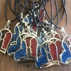 Deri Ipli Metal Kalp Sallantili Kolye 12 Adet 3498ub