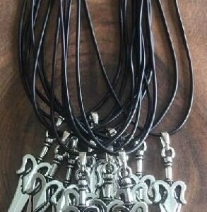 Deri Ipli Metal Kilic Sallantili Kolye 12 Adet 3583ub