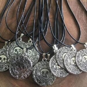 Deri Ipli Metal Kurukafa Sallantili Kolye 12 Adet 3576ub