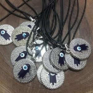 Deri Ipli Metal Nazar Sallantili Kolye 12 Adet 3500ub