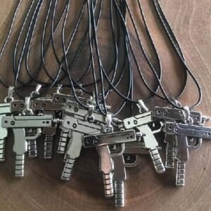 Deri Ipli Metal Silah Sallantili Kolye 12 Adet 3479ub