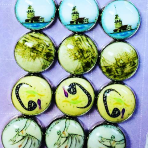 Desenli Mıknatıslı Şal Eşarp Klipsi 12 Adet 2863mp