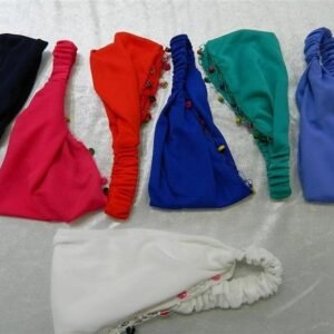 Düz Renk Ahşap Oya İşlemeli Paraşüt Saç Bandı 12 Adet 7921as