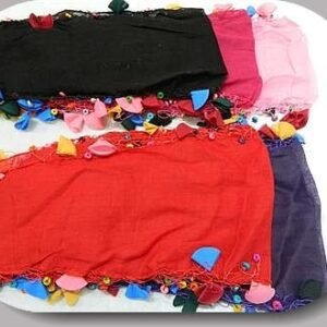 Duz Renk Puskullu Fular 12 Adet 5812mp